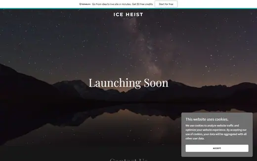 Ice Heist storefront homepage