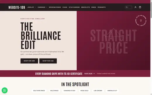 Website-109 storefront homepage