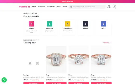 Website-26 storefront homepage
