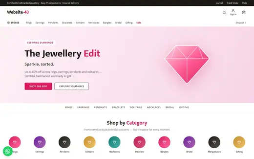 Website-43 storefront homepage