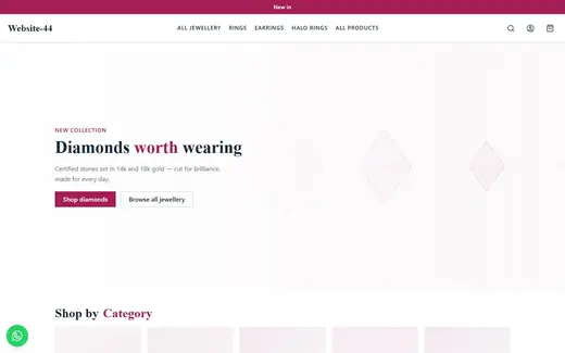 Website-44 storefront homepage