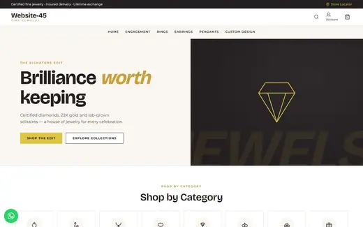 Website-45 storefront homepage