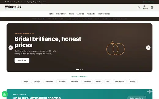 Website-49 storefront homepage