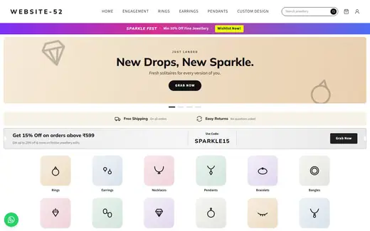 Website-52 storefront homepage