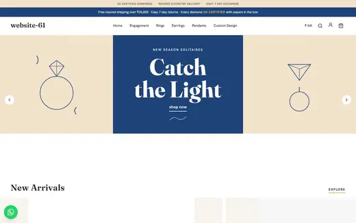 Website-61 storefront homepage