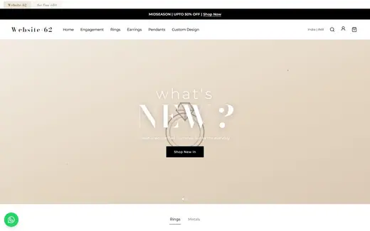 Website-62 storefront homepage