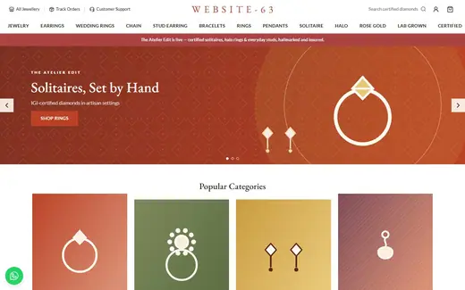 Website-63 storefront homepage