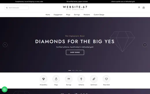 Website-67 storefront homepage