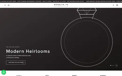 Website-76 storefront homepage