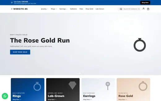 Website-85 storefront homepage