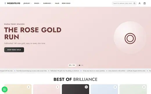 Website-90 storefront homepage
