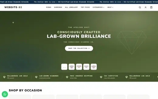 Website-92 storefront homepage